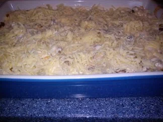 Nudelauflauf mit Oliven und Lauch - Rezept