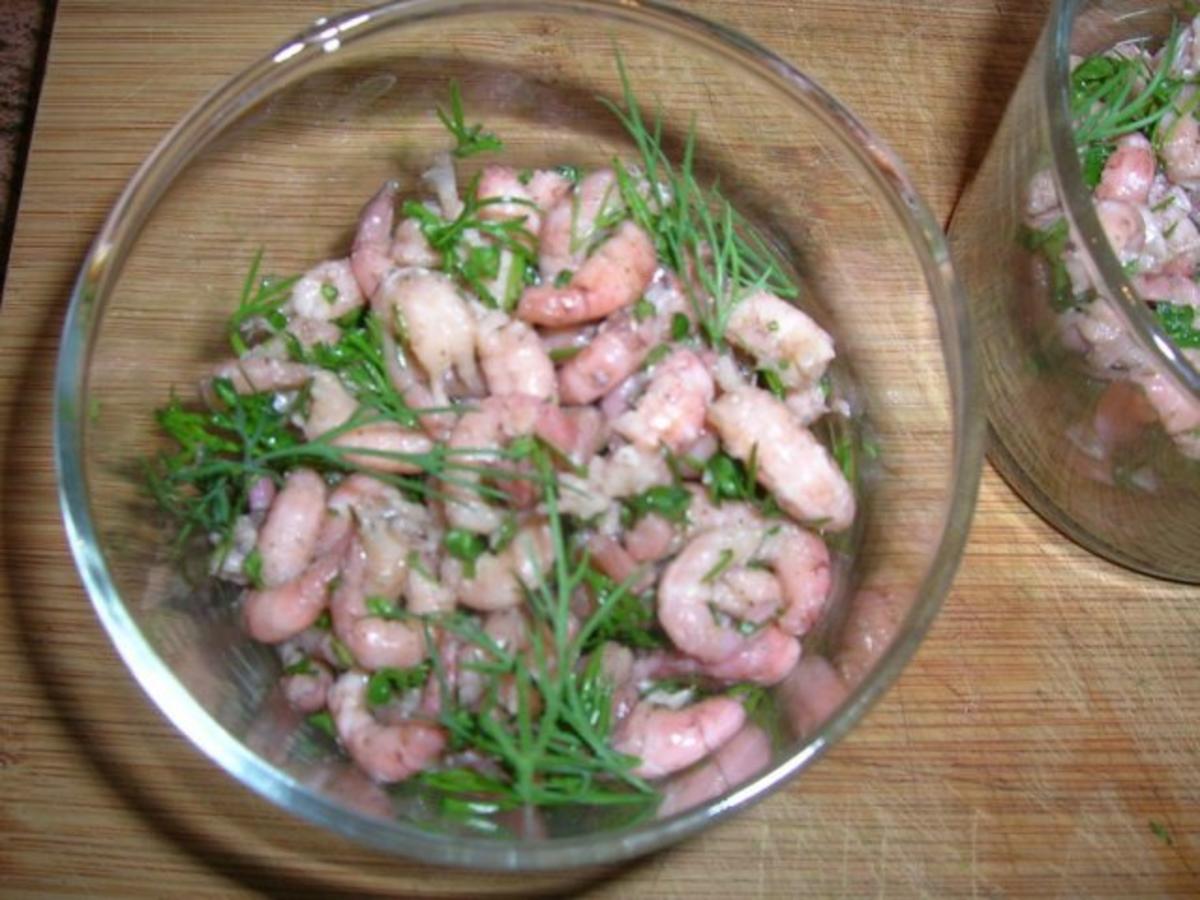 Nordsee-Krabbensülze im Glas, mit Senf-Créme-fraiche an Bratkartöffelchen - Rezept - Bild Nr. 11