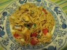 Putengulasch mit WOK-Nudeln - Rezept