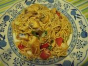 Putengulasch mit WOK-Nudeln - Rezept