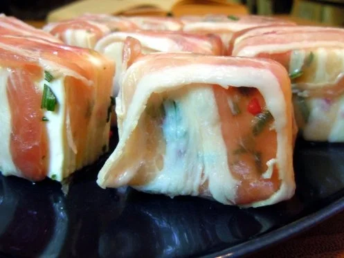 Rezept: Feta im Speckmantel auf Salat Bild Nr. 6 Feta im Speckmantel auf Salat - Rezept - Bild Nr. 6