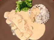 Lachsfilet auf Senfspiegel mit Brokkoli und Wildreis - Rezept