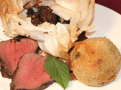 Rezept: Teriyaki mit Risottobällchen, dazu Rote Bete im Pergamentpapier Teriyaki mit Risottobällchen, dazu Rote Bete im Pergamentpapier - Rezept