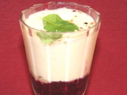 Prosecco-Zabaione im fruchtigen Bett mit frischer Minze - Rezept