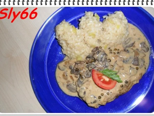 Fleischgerichte:Naturschnitzel in Pfeffer-Champignonsoße - Rezept