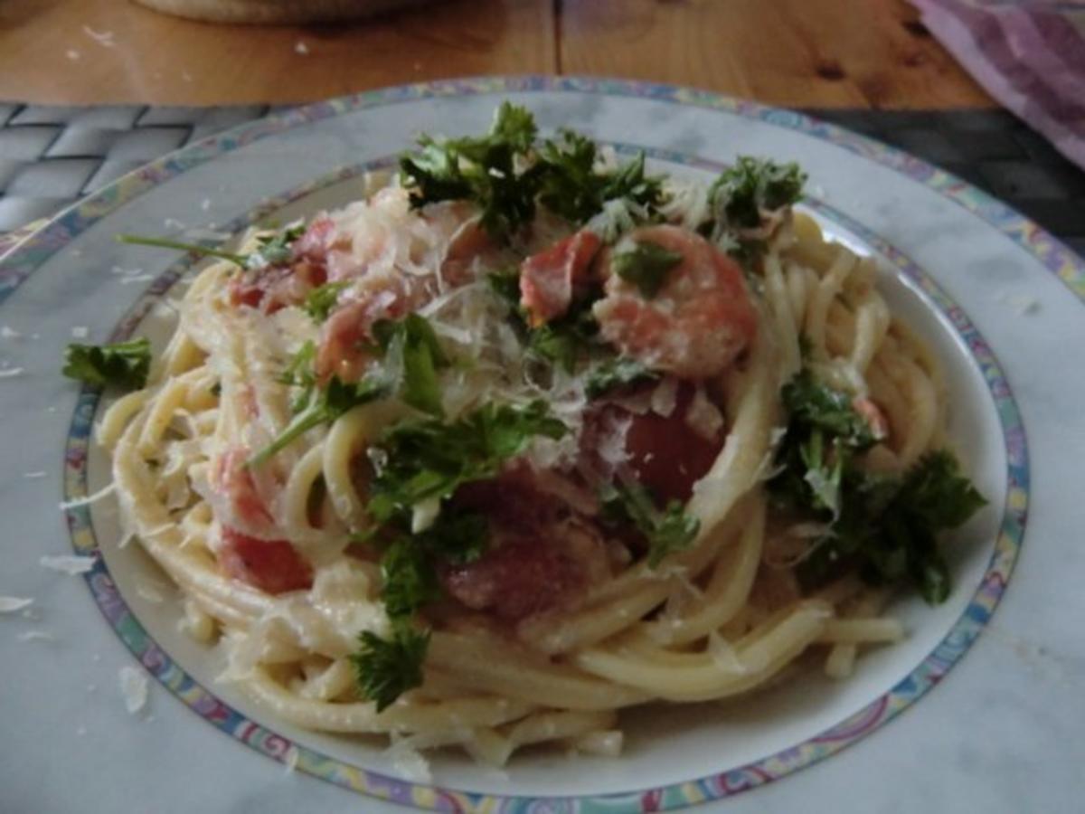Spaghetti mit Garnelen und Tomaten - Rezept