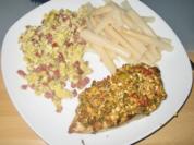 Mariniertes Hähnchen mit Rüherei und Schinken - Rezept
