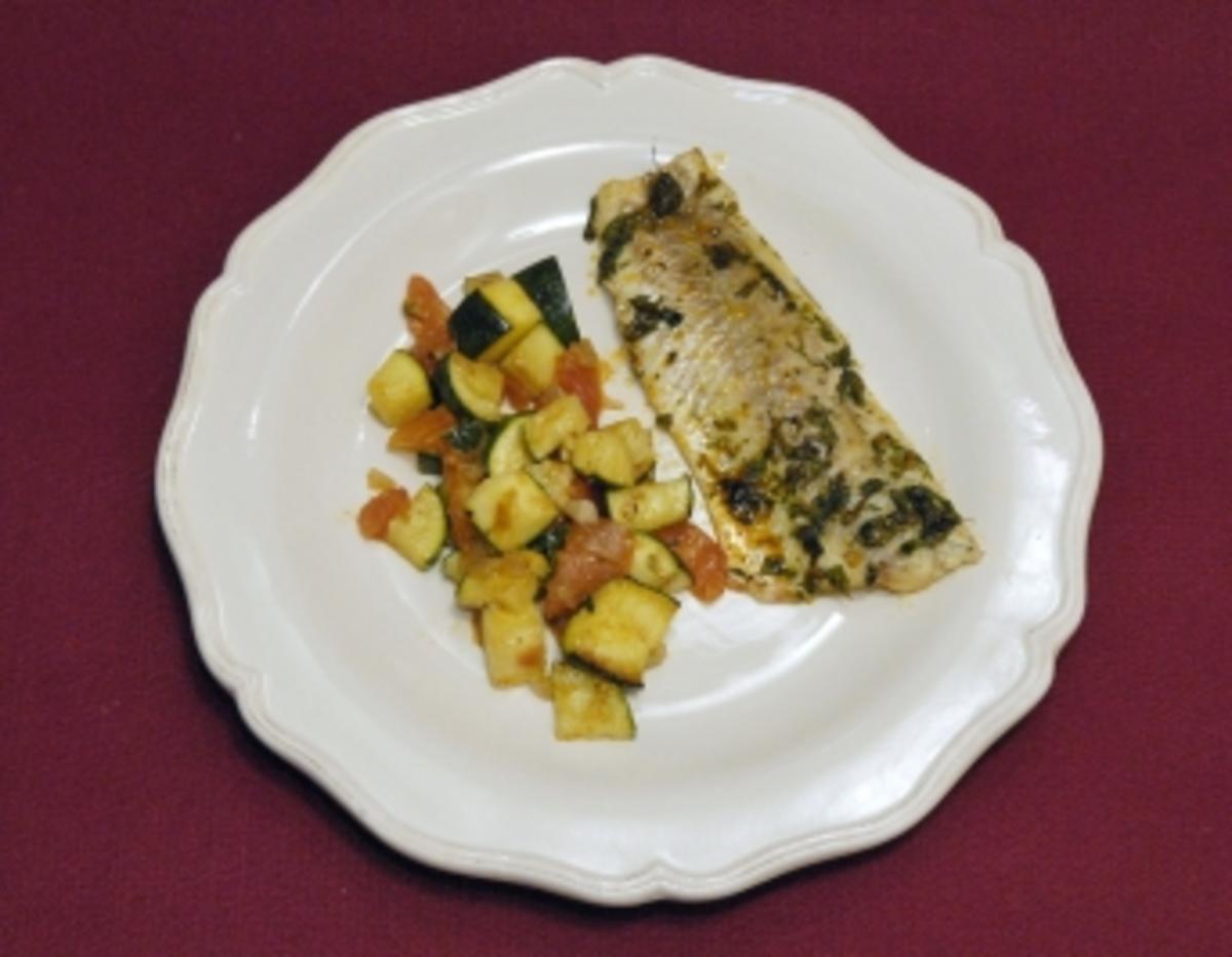 Meerbarbenfilets mit Zucchini - Rougets aux courgettes (Saskia Valencia) - Rezept