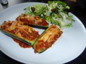 Überbackene Zucchini mit Hackfleisch und Pilzen - Rezept