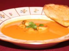 Kokos-Tomaten-Suppe mit Jakobsmuscheln - Rezept