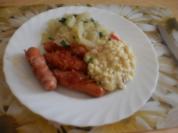 Berner Würstchen an Reis und Kohlrabigemüse - Rezept