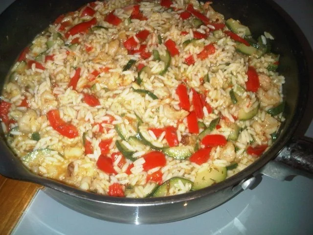 Riesengarnelen-Gemüse-Reis-Pfanne - Rezept - Bild Nr. 2