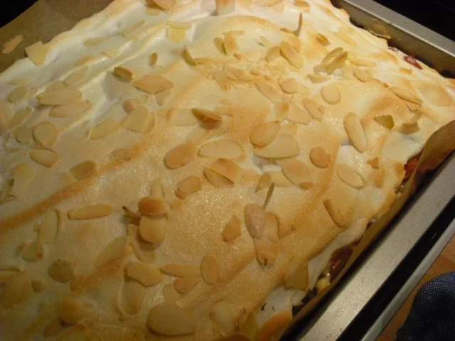 Rezept: Rhabarber-Quarkkuchen mit Mandelbaiser Bild Nr. 10 Rhabarber-Quarkkuchen mit Mandelbaiser - Rezept - Bild Nr. 10