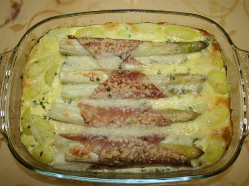 Spargelauflauf mit Kartoffeln - einfach - 26 kcal/100g