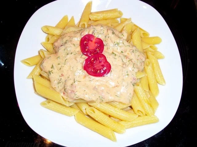 Pasta: Penne al  crema di salmone - Rezept