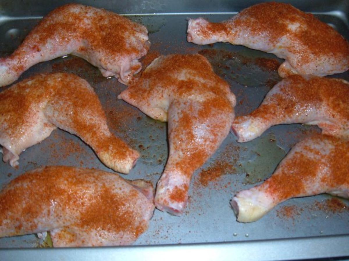 Geflügel : Hähnchenkeulen aus dem Ofen - Rezept - Bild Nr. 4