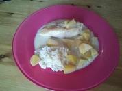 Hähnchenbrust in Pfirsichsahnesoße - Rezept