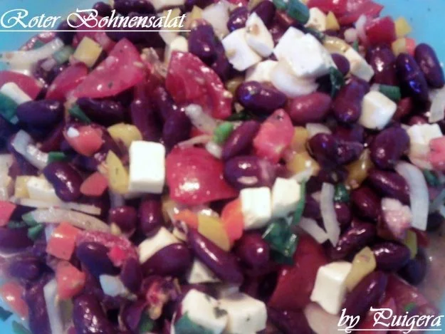 Beilage: Bohnensalat in Rot - Rezept