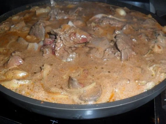 leber mit rotwein - Rezept