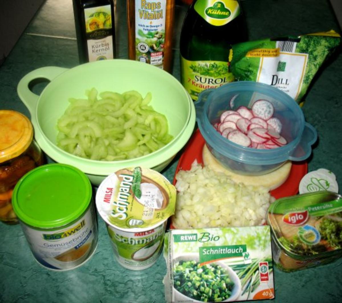 Salat - Kartoffelsalat mit Gurke und Radieschen - Rezept - Bild Nr. 2