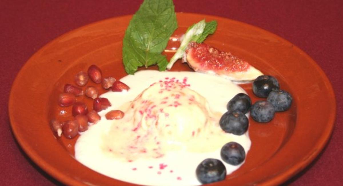 Bilder für Melocotons al Horno con Helado d´Almendra y Espuma Licores - Rezept