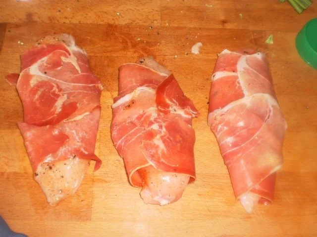 Hähnchenbrust in Speckmantel ~ Gemüsereis ~ Kräuterkäsesauce - Rezept - Bild Nr. 8