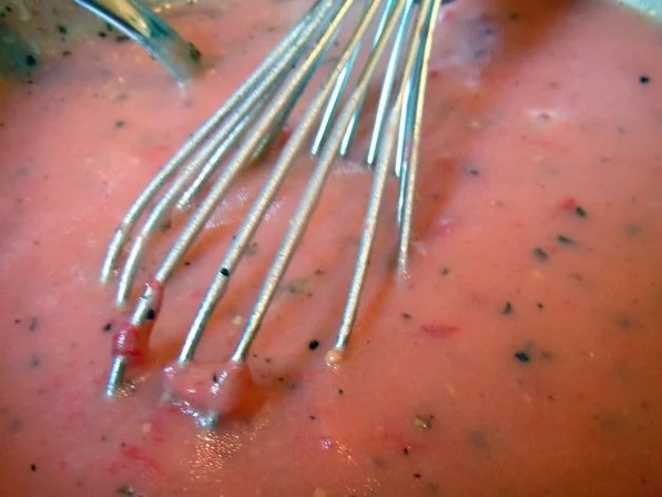 Rezept: Salat mit scharfen Hähnchenspießen und Erdbeerdressing Bild Nr. 7 Salat mit scharfen Hähnchenspießen und Erdbeerdressing - Rezept - Bild Nr. 7