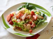 Melonen-Erdbeer-Salat mit Putenfleisch - Rezept