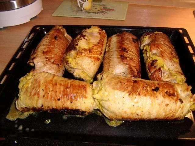 Schweinerouladen gefüllt mit Schinken Hack und Spargel - Rezept - Bild Nr. 7