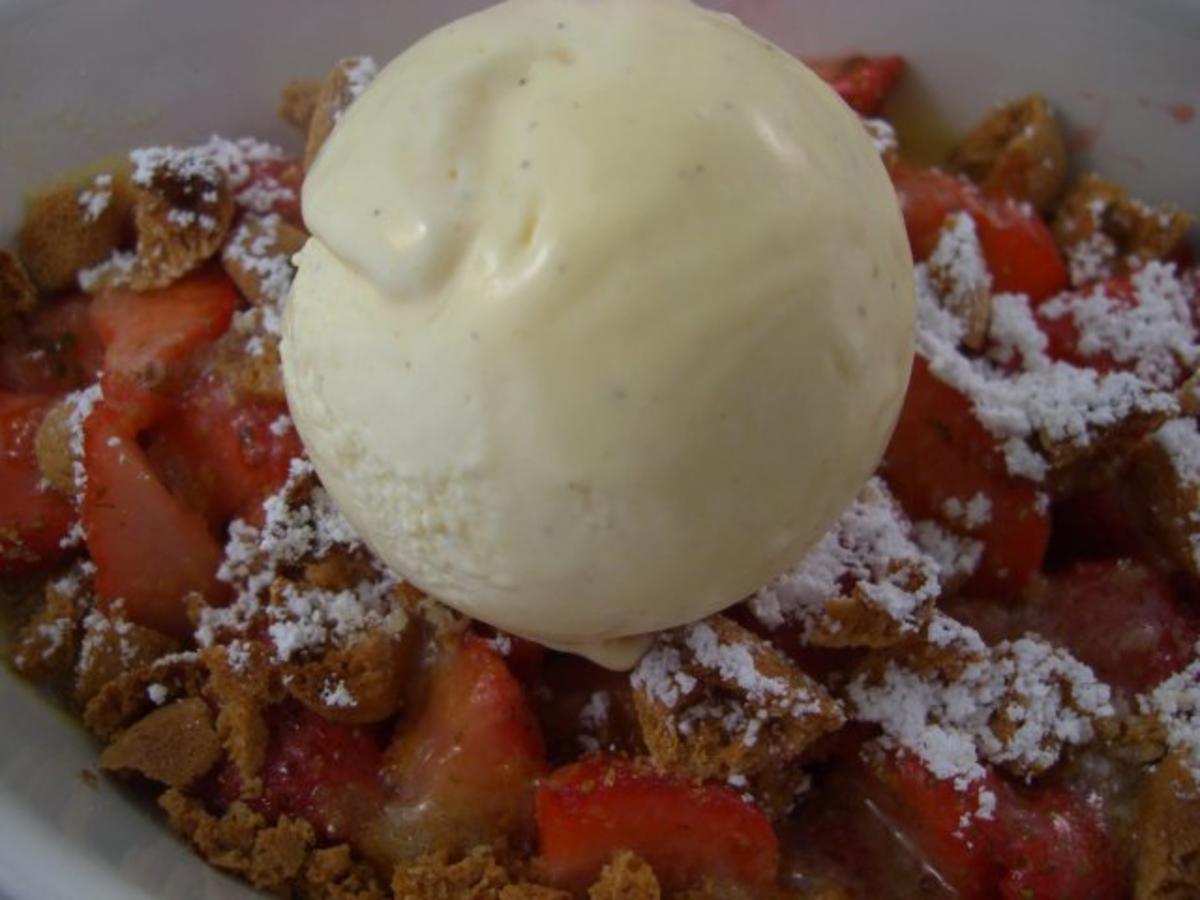 ~ Dessert ~ Gratinierte Erdbeeren mit Bourbon-Vanille-Eis - Rezept - Bild Nr. 6