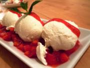 Limettenmousse auf glasierten Erdbeeren - Rezept