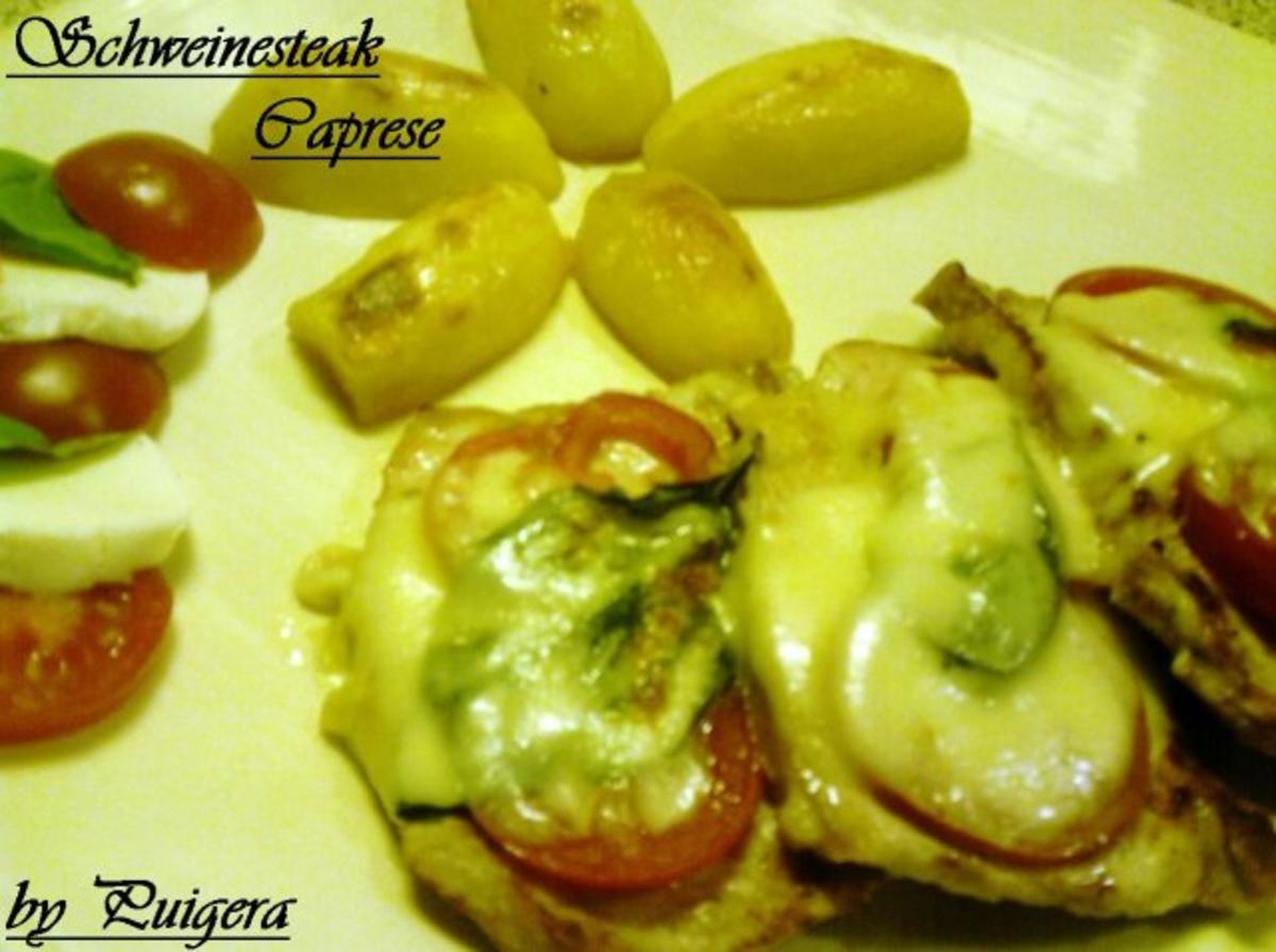 Bilder für Schweinesteak Caprese an Rosmarinkartoffeln - Rezept