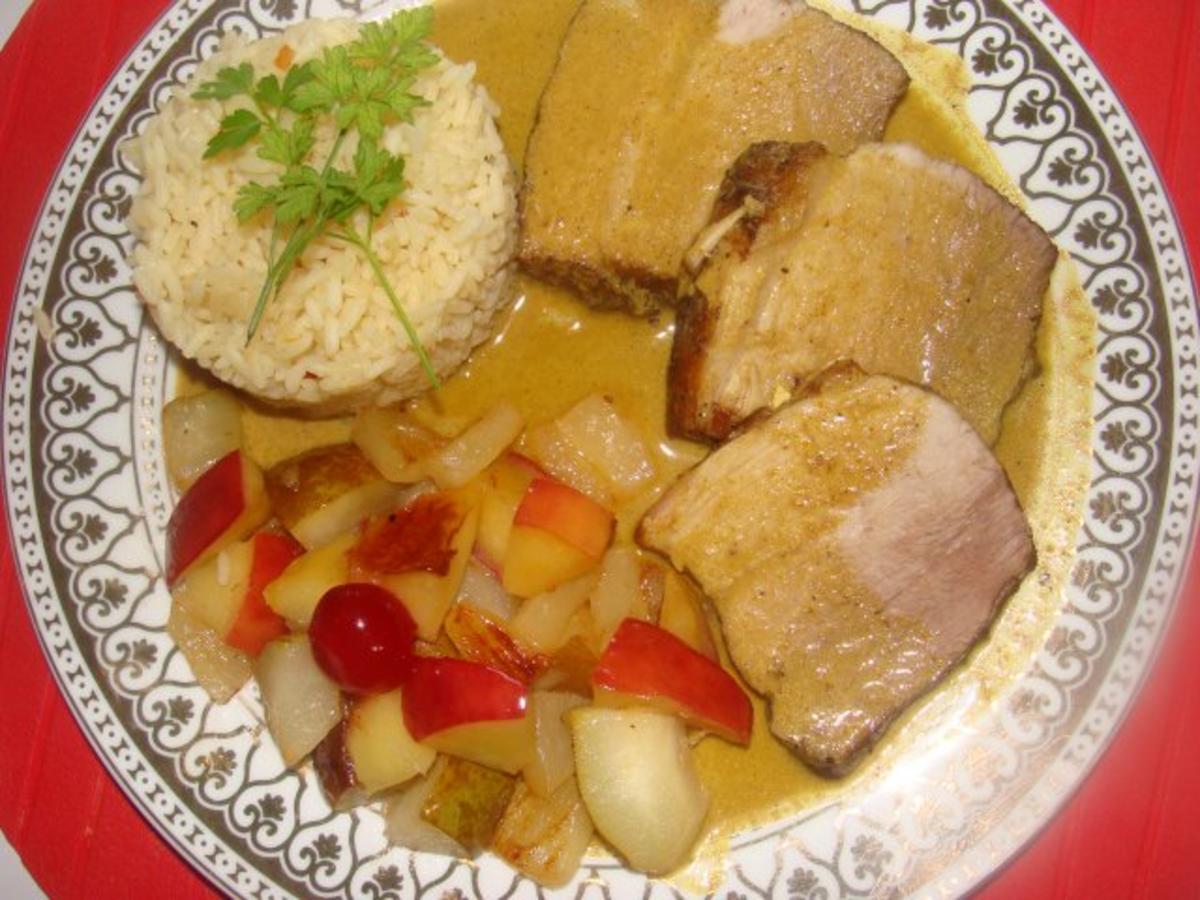 Fleisch : - Obstiger Currybraten - - Rezept