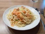 Spaghetti mit Lachs-Zitronen-Sauce - Rezept