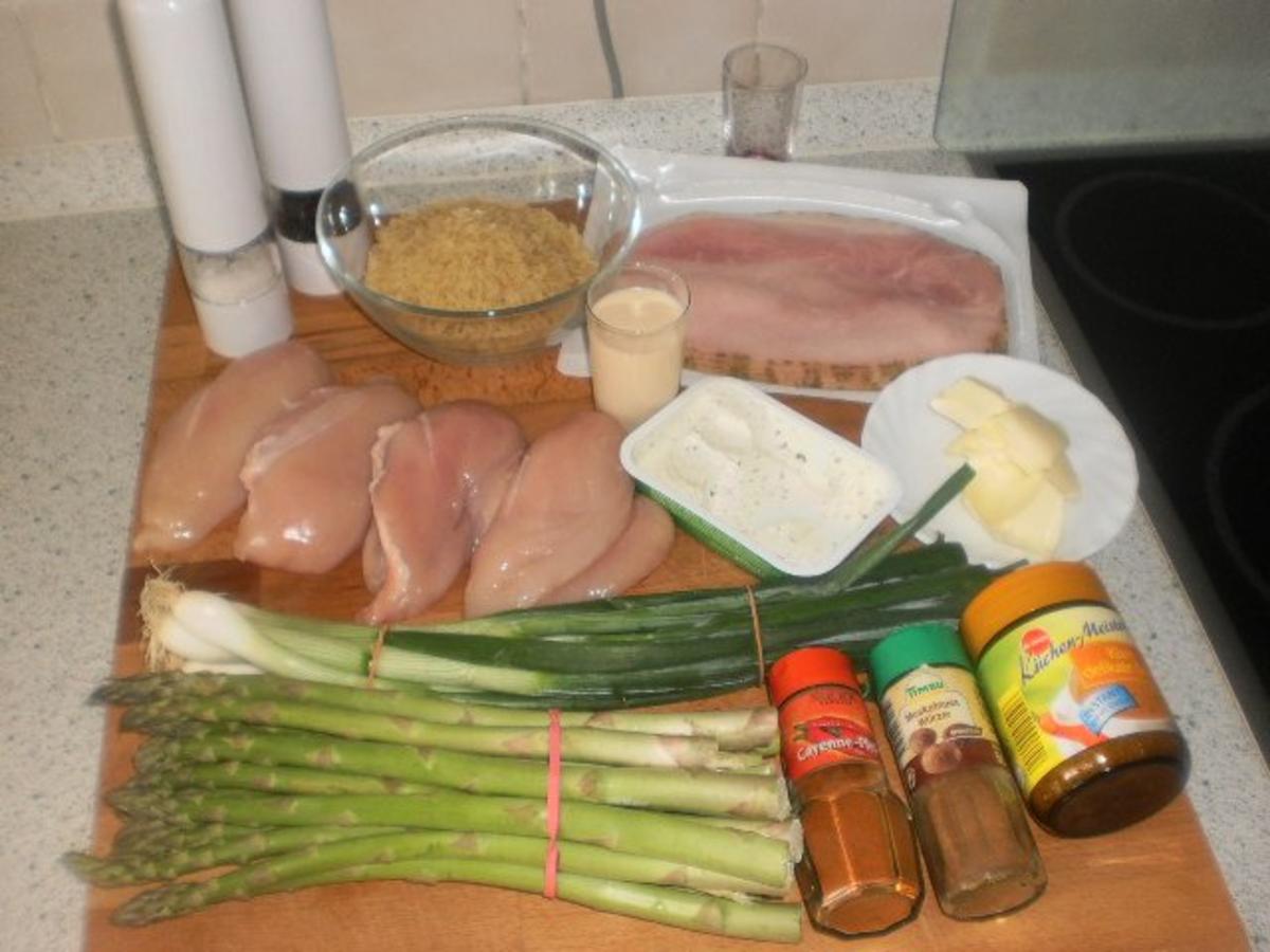 Hähnchenbrust im Kochschinkenmantel ~ grüner Spargel - einfach - von ... Hähnchenbrust im Kochschinkenmantel ~ grüner Spargel - einfach - von ...