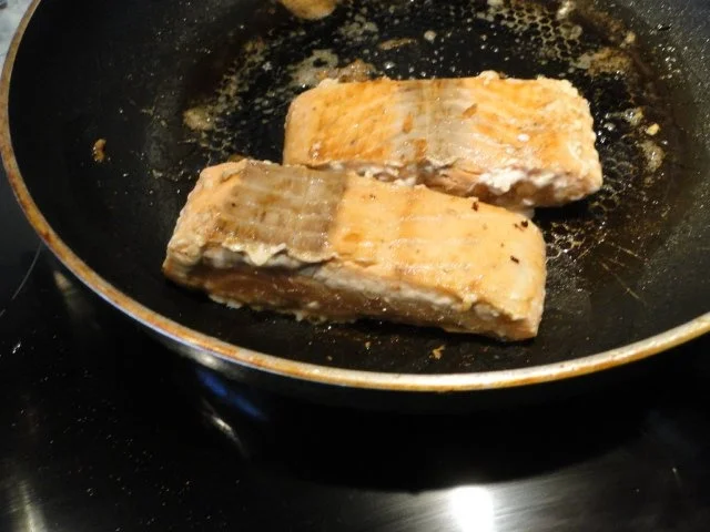 Rezept: Lachs in Senfsauce mit Speck und Reis Bild Nr. 3 Lachs in Senfsauce mit Speck und Reis - Rezept - Bild Nr. 3