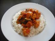 Schmorgemüse mit Hähnchenbrust und Reis - Rezept