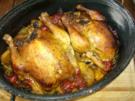 Huhn unter Peka auf offenem Feuer - Rezept