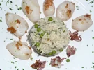 Tintenfisch mit Erbsenreis - Rezept