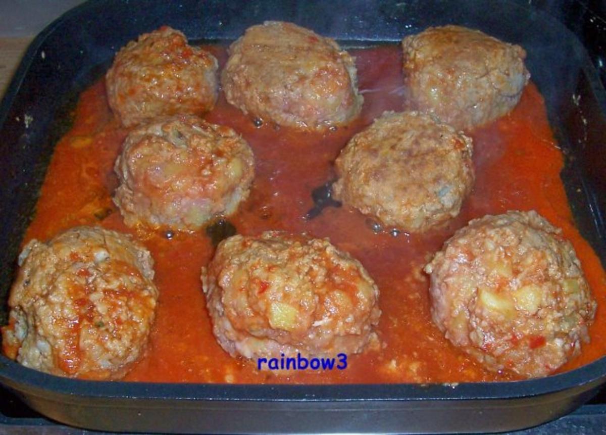 Kochen: Kartoffel-Hackfleisch-Bälle mit Überraschung plus Tomatensauce - Rezept - Bild Nr. 6