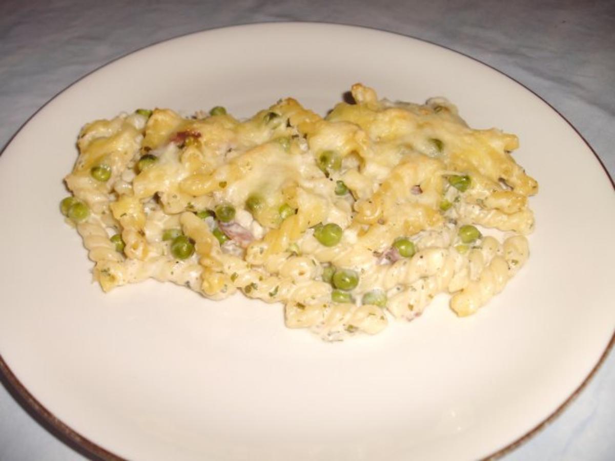 Nudelauflauf mit Erbsen und Speck - Rezept - Bild Nr. 2