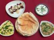 Mast-O-Khiar, Houmus, Baba Ghanouj und Ballah (Uwe F.-Petersen) - Rezept