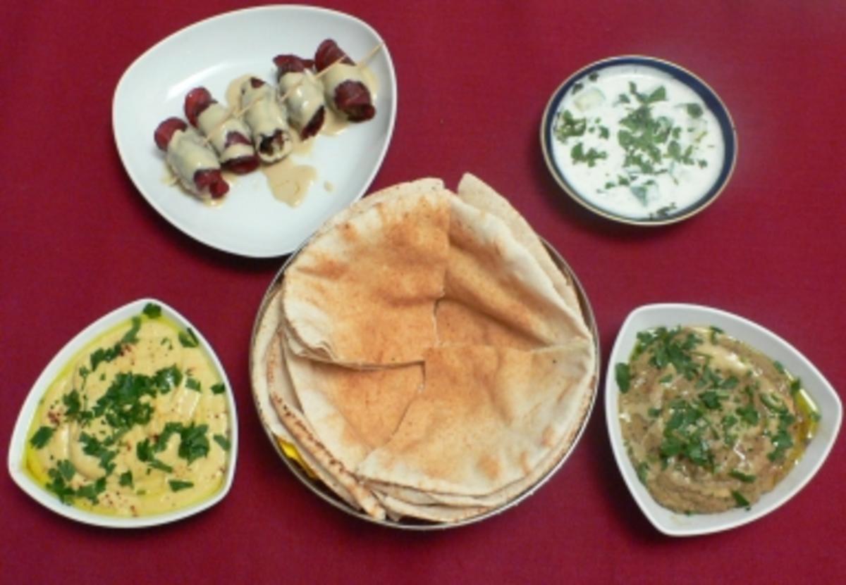 Mast-O-Khiar, Houmus, Baba Ghanouj und Ballah (Uwe F.-Petersen) -
Rezept Von Einsendungen Das perfekte Promi Dinner