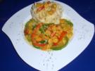 Garnelen-Gemüse-Pfanne mit Bandnudeln - Rezept