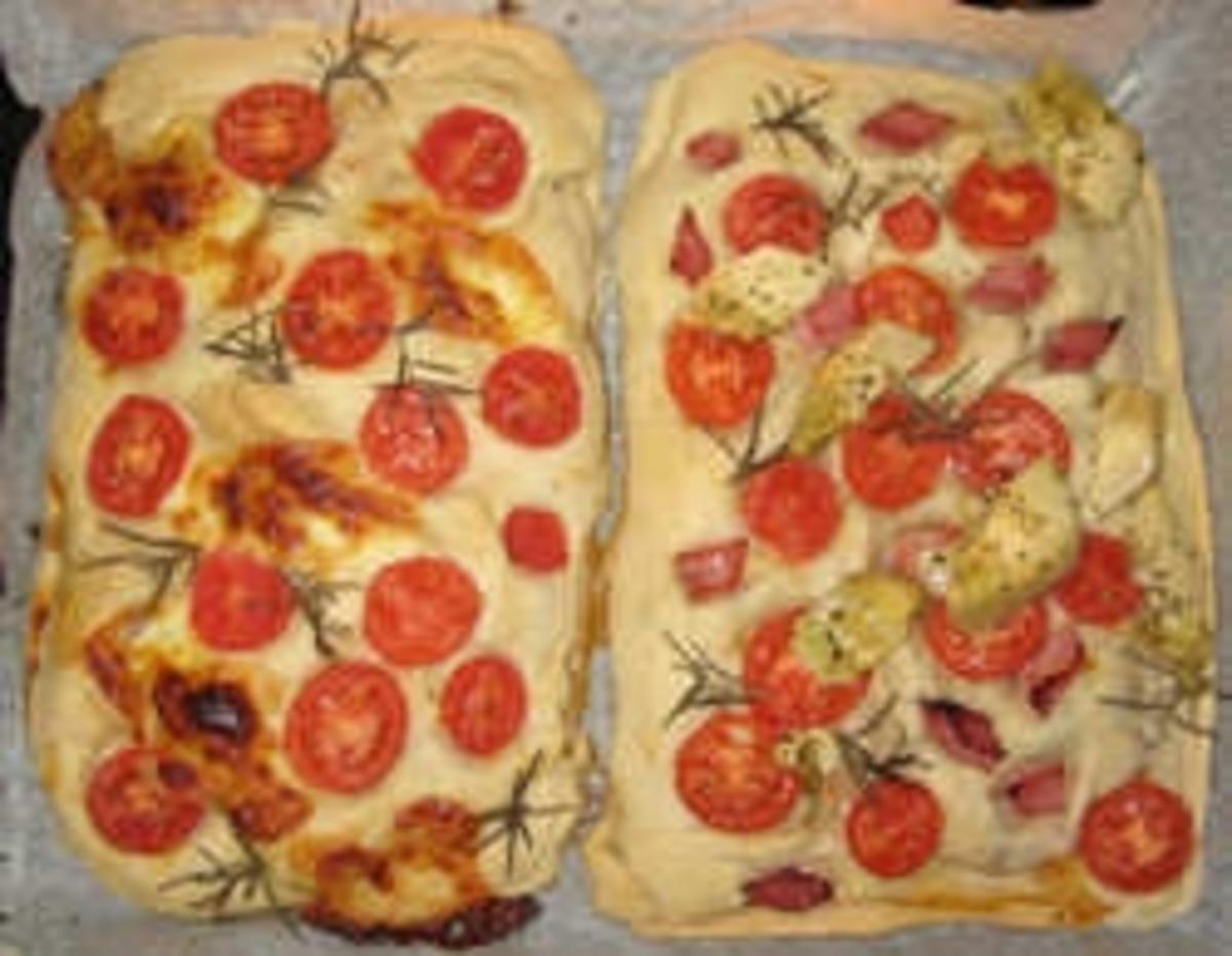 Pizza Frischkäse/Tomate - Rezept