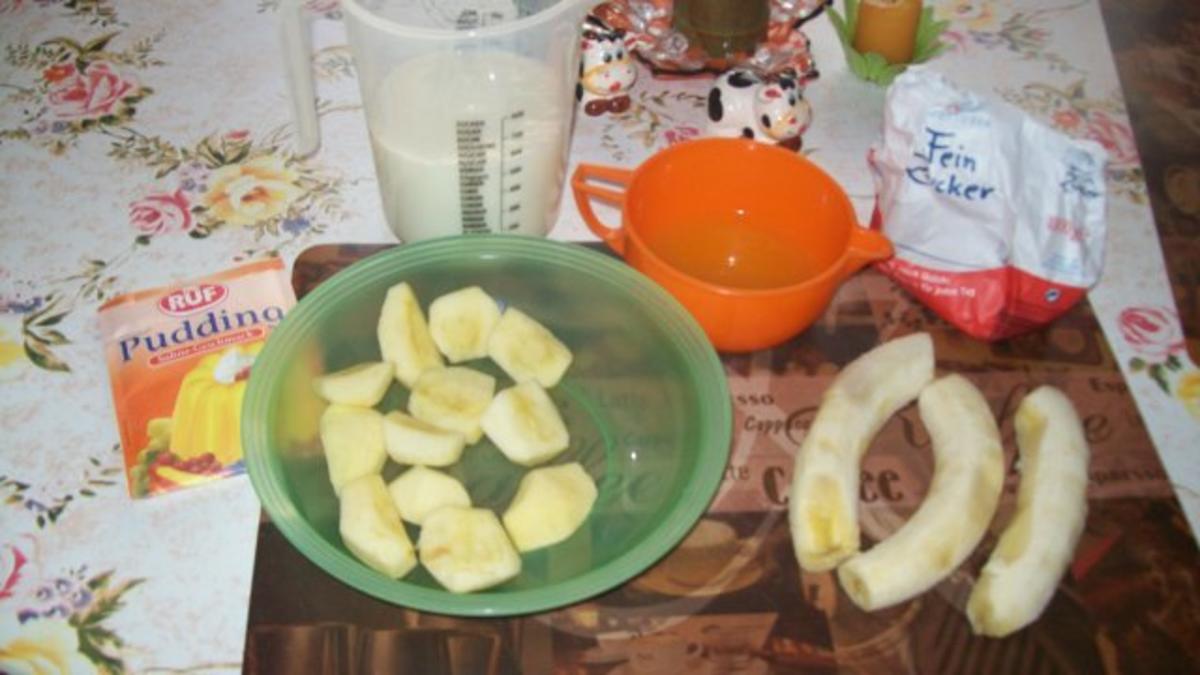 Apfel- Bananen- Salat mit Vanille-Pudding - Rezept - Bild Nr. 3