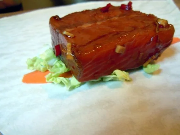 Lachs im Knusperteig mit Apfel-Ingwer-Mus und Chinakohl-Gemüse - Rezept - Bild Nr. 8