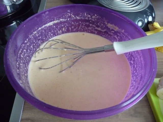 Eierspeisen : Pfannkuchen mit Bananen und Pflaumenmus aus meinem Kochbuch - Rezept - Bild Nr. 3