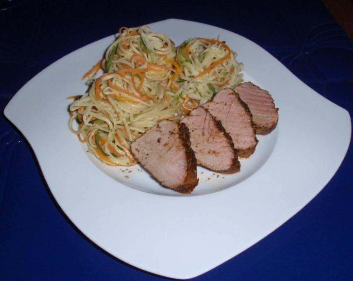 Schweinefilet mit Gemüse-Spaghetti - Rezept - Bild Nr. 16