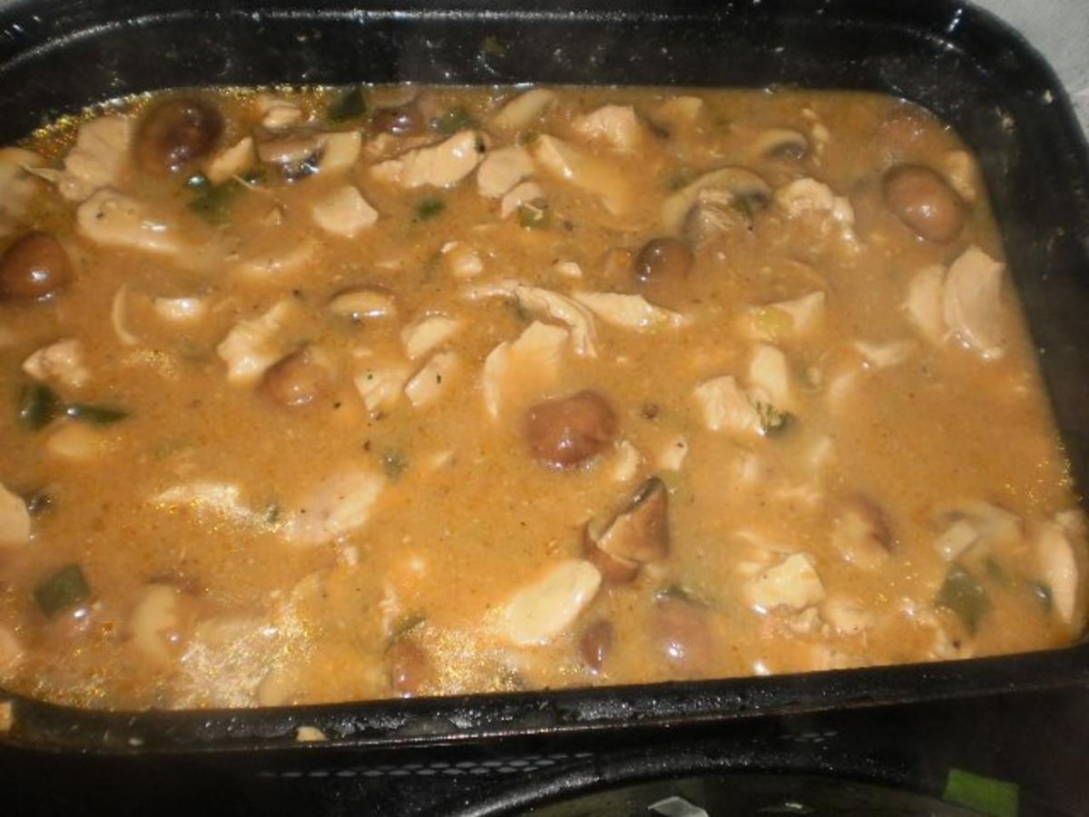 Hühnchen in Rahm-Pilz-Sauce  / Geflügelklein mit Pilzen und Schmorgurken - Rezept - Bild Nr. 11